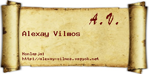 Alexay Vilmos névjegykártya
